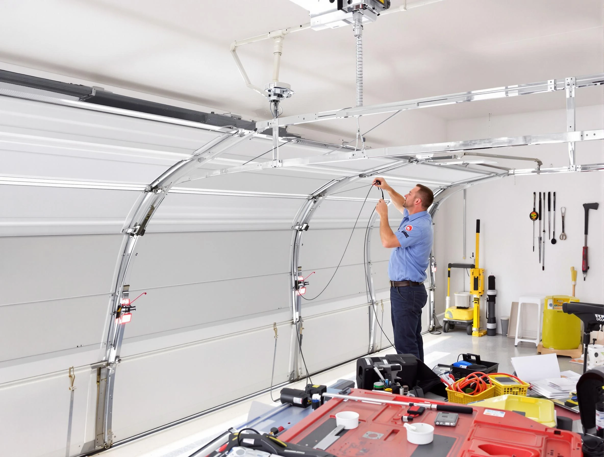Garage door cable repair service by Harrah Garage Door Repair in Harrah