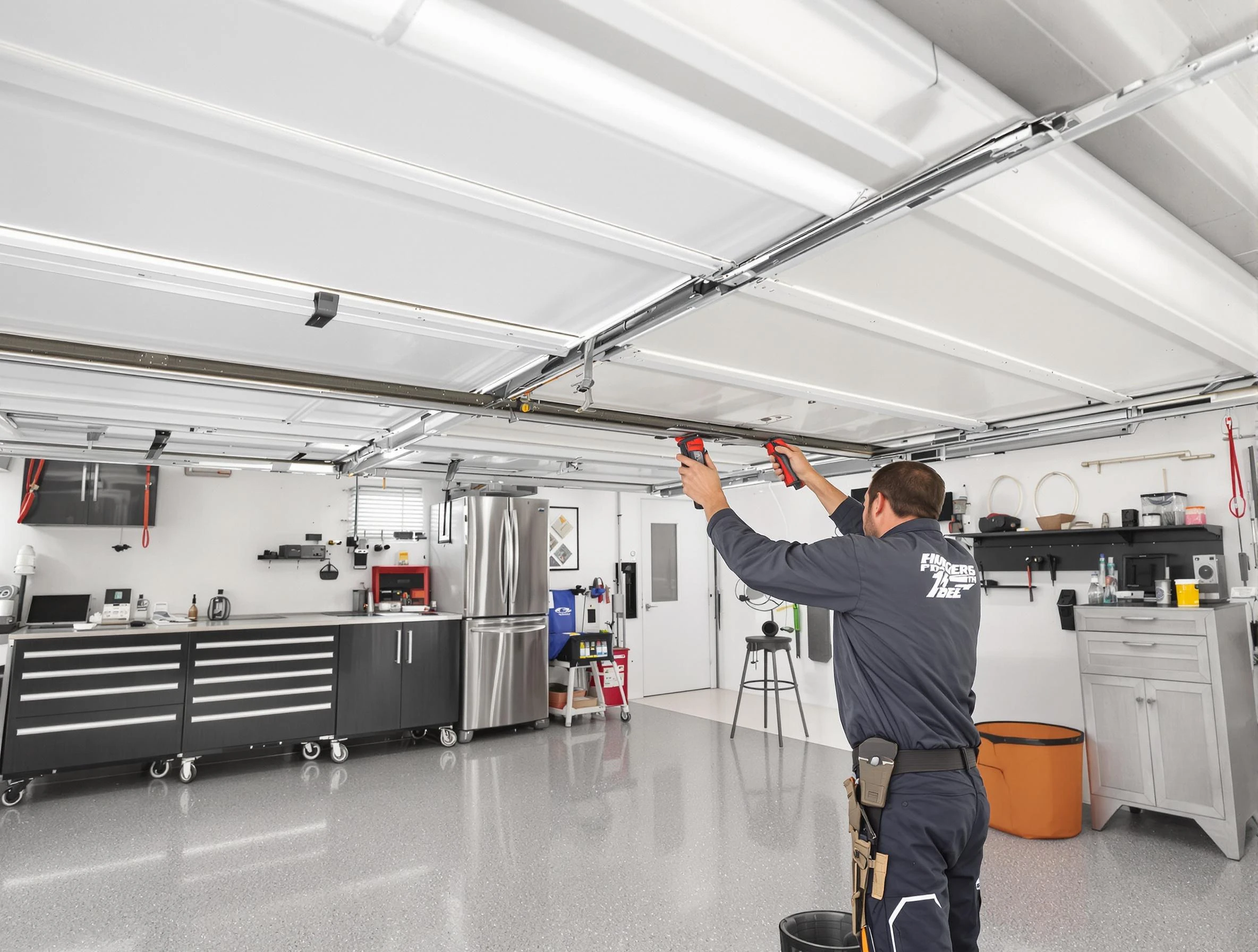 Overhead garage door repair service by Harrah Garage Door Repair in Harrah