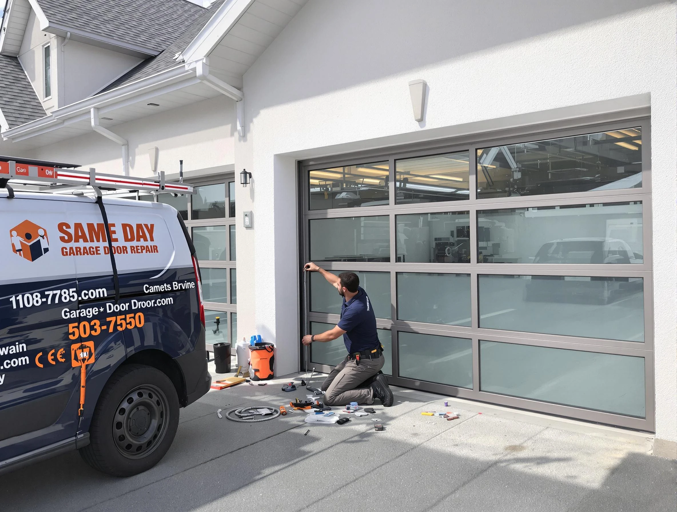 Same-day garage door repair service by Harrah Garage Door Repair in Harrah